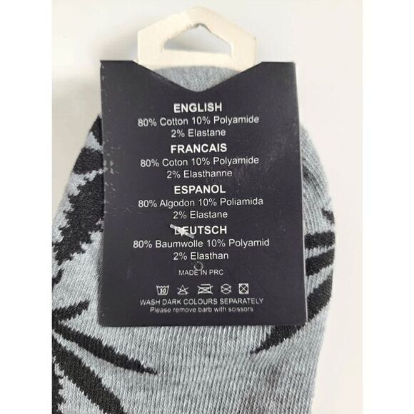 Amsterdam Souvenir Weed Leafs Unisex Gray Short Socks NWT - Picture 7 of 7